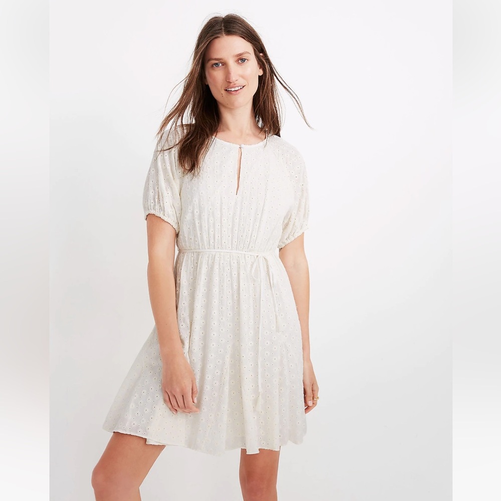 NWT Madewell Eyelet Tassel-Tie Mini Dress size 4